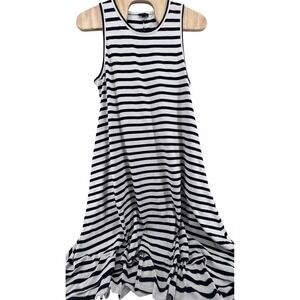J.Crew Womens 3X Navy White Striped Sleeveless Swing Tank Dress Plus Size
